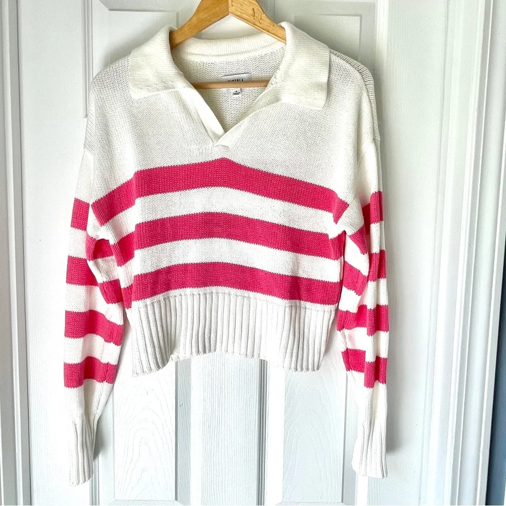 Pistola Arlo Polo Cotton Sweater Flamingo pink